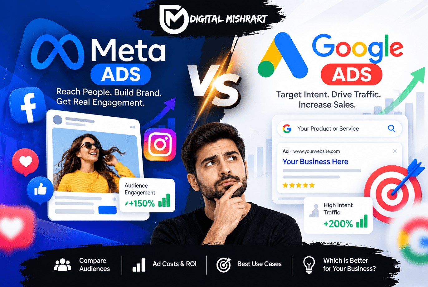 Meta Ads vs Google Ads in 2026 for Indian businesses
